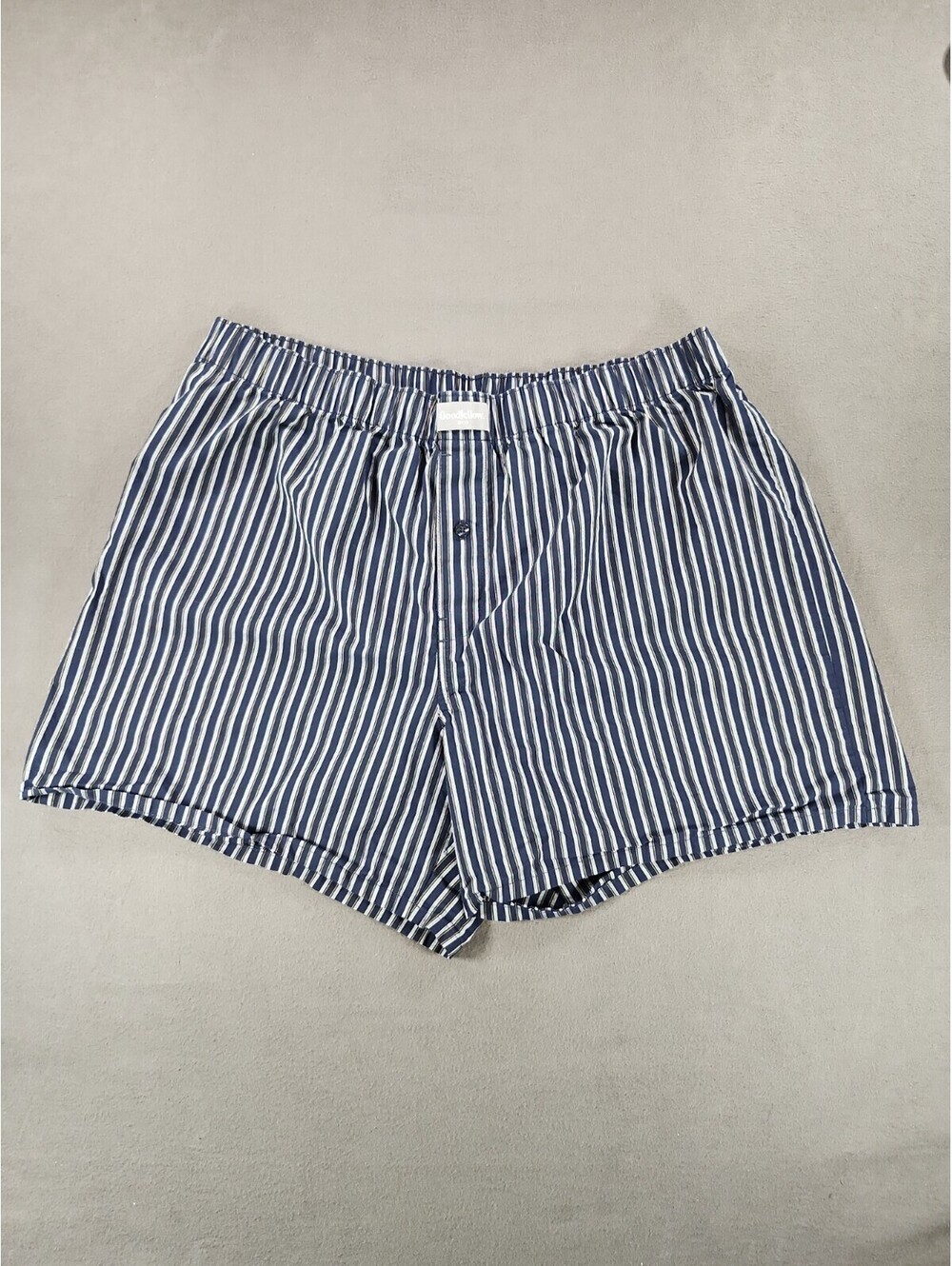 Goodfellow & Co. Boxer Shorts XL Blue Striped Button Crisp 100% Cotton 0211